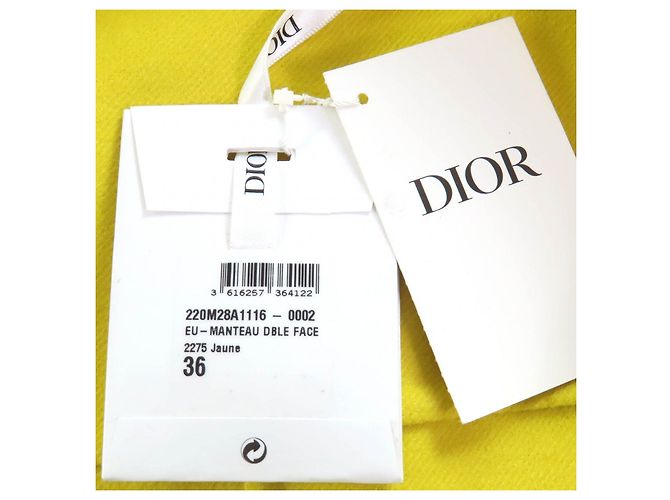 Abrigo cruzado Christian Dior Amarillo - vista 8