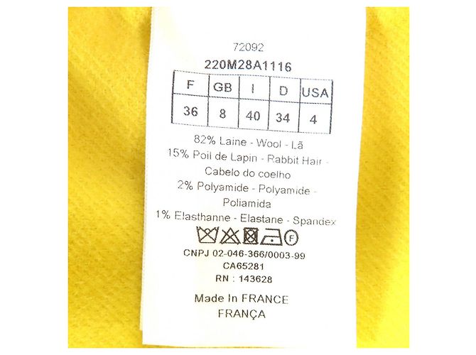 Abrigo cruzado Christian Dior Amarillo - vista 9