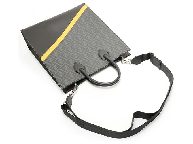 Borsa Fendi Vertical 2-way Zucca Nero - vista 8