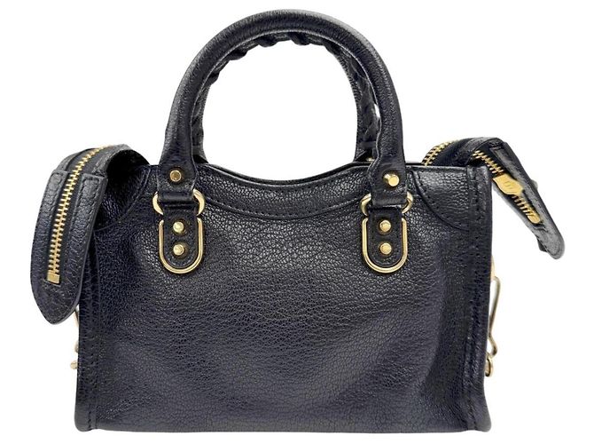 Borsa a mano Balenciaga Classic Mini City in pelle Nero - vista 2