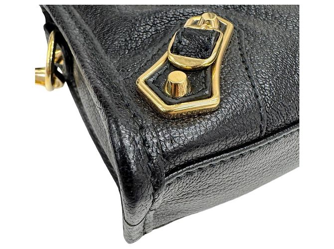 Borsa a mano Balenciaga Classic Mini City in pelle Nero - vista 4