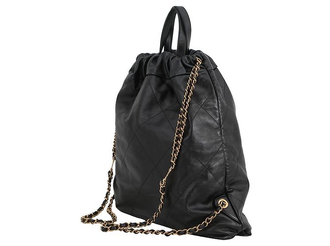 Borsa Chanel nera in pelle di vitello lucida Nero - vista 2