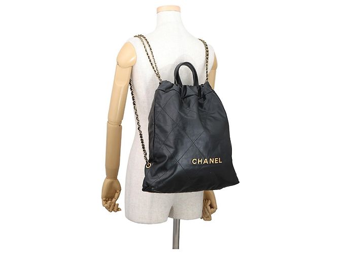 Borsa Chanel nera in pelle di vitello lucida Nero - vista 4