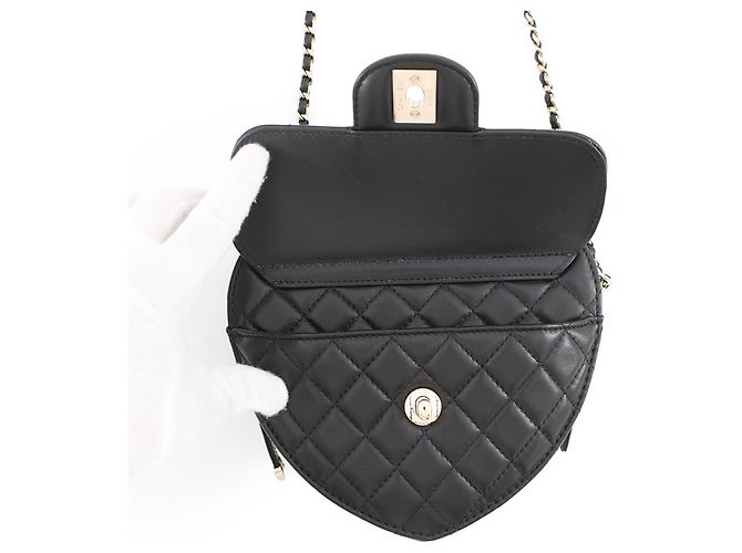 Borsa a tracolla Chanel Matelassé in agnello Nero - vista 5