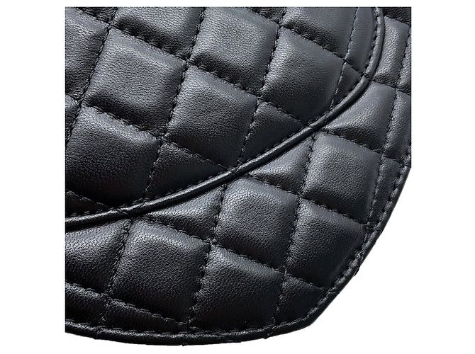 Borsa a tracolla Chanel Matelassé in agnello Nero - vista 9