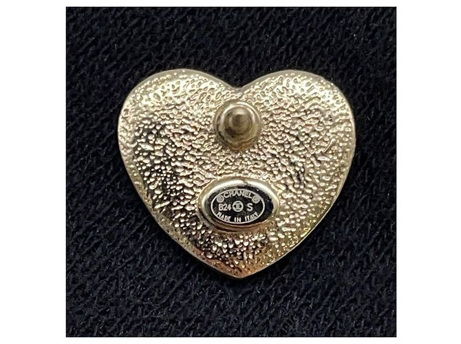 Chanel Coco Mark Metall-Herzstecker-Ohrringe Weiß - Ansicht 10