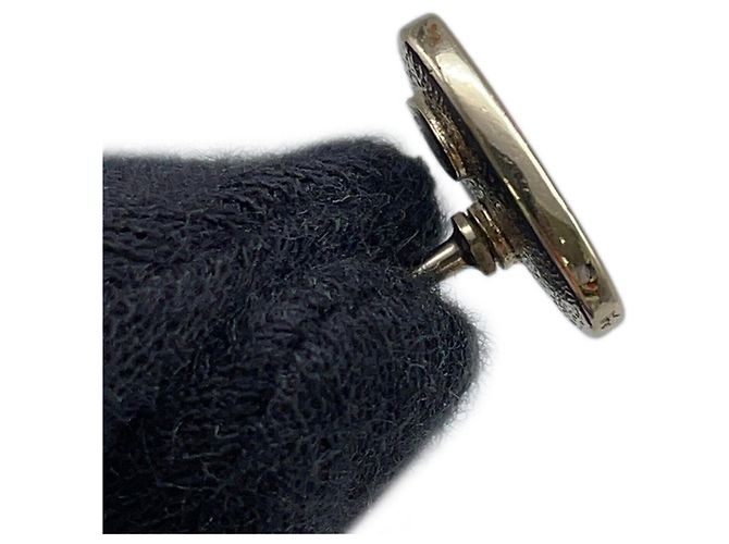 Chanel Coco Mark Metall-Herzstecker-Ohrringe Weiß - Ansicht 5