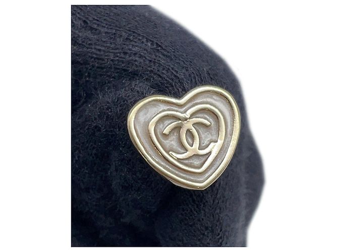 Chanel Coco Mark Metall-Herzstecker-Ohrringe Weiß - Ansicht 7