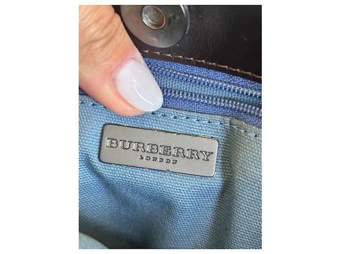 Borsa Burberry Motivo Tartan Blu Marrone scuro - vista 10