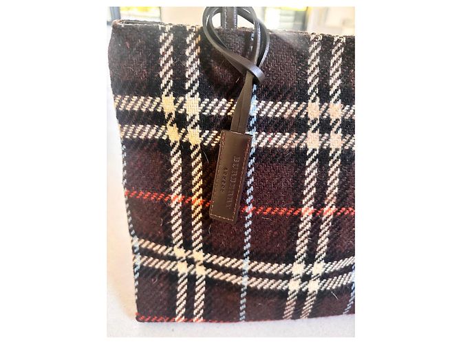 Borsa Burberry Motivo Tartan Blu Marrone scuro - vista 2