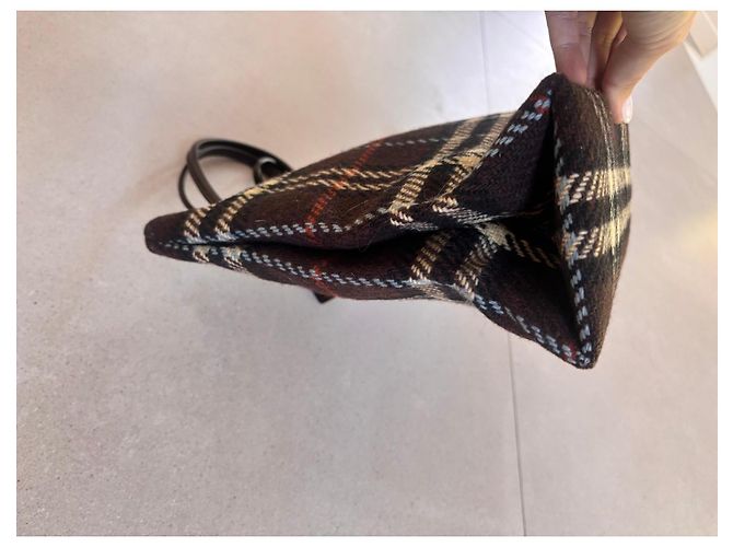 Borsa Burberry Motivo Tartan Blu Marrone scuro - vista 5