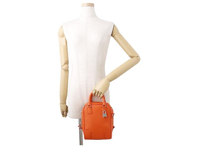 Borsa a mano in pelle Loewe Amazona 15 Arancione - vista 4