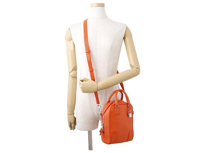 Borsa a mano in pelle Loewe Amazona 15 Arancione - vista 5