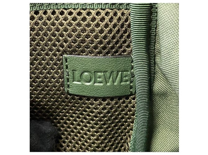 Borsa Loewe Postman Sling Anagram Canvas Verde Cachi - vista 10