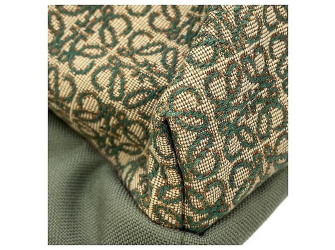Borsa Loewe Postman Sling Anagram Canvas Verde Cachi - vista 7