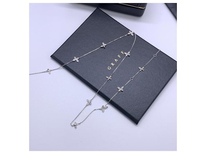 Collana Graff Phantom Butterfly in Diamanti e Oro Bianco Argento - vista 4