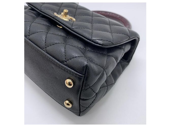 Borsa Chanel Mini Coco Handle in pelle nera Nero - vista 10