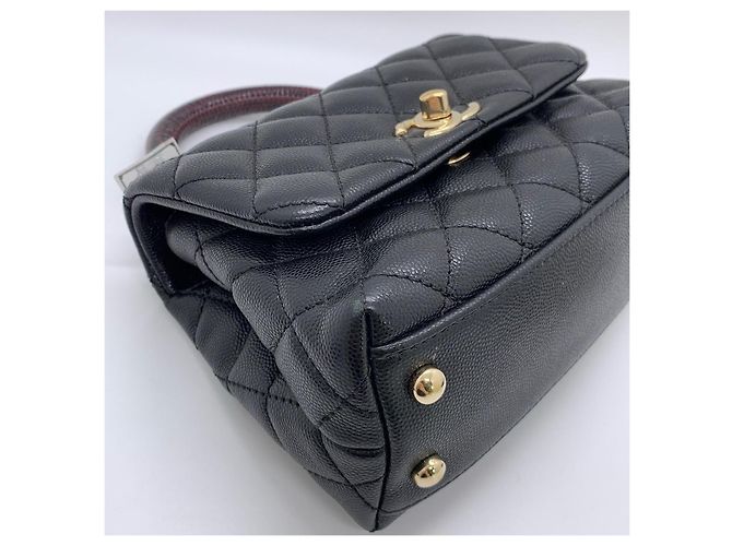 Borsa Chanel Mini Coco Handle in pelle nera Nero - vista 5