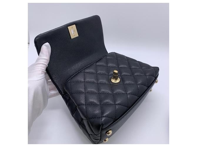 Borsa Chanel Mini Coco Handle in pelle nera Nero - vista 7