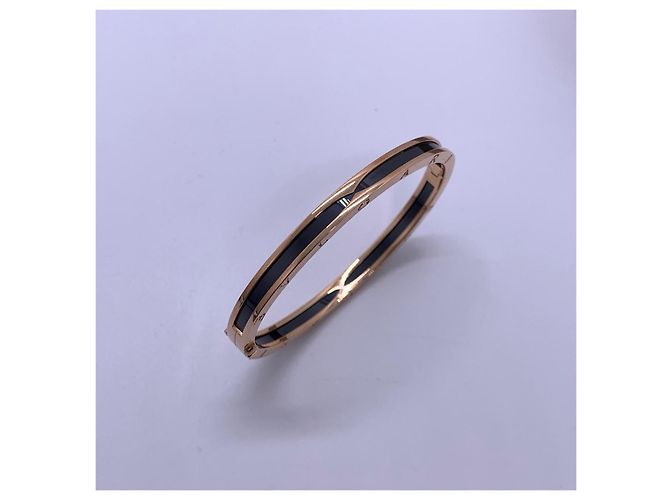 Bulgari Bracciale Bvlgari B.zero1 in oro rosa 18k e ceramica nera D'oro - vista 2