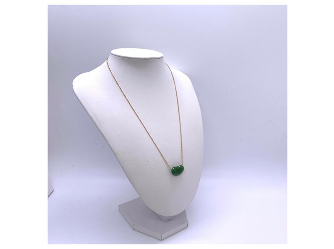 Elsa Peretti Collar Tiffany & Co. Jade Bean en oro amarillo de 18k Verde - vista 7