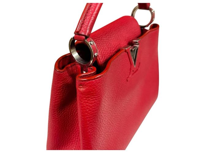 Borsa a tracolla Louis Vuitton Capucines BB in pelle Taurillon Rosso - vista 12