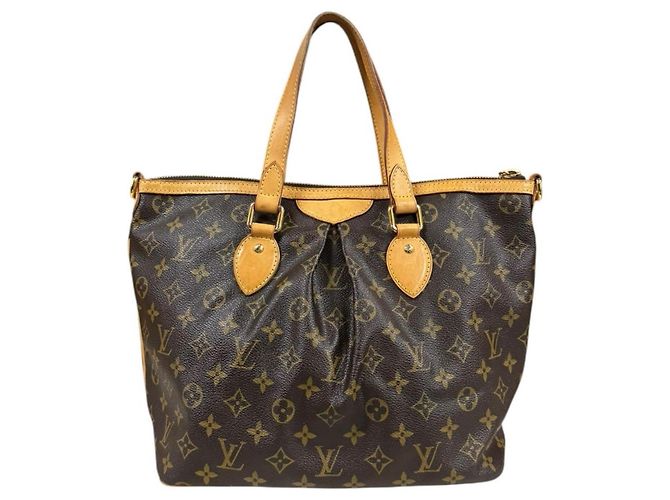 Borsa a Spalla Louis Vuitton Palermo PM Monogram Marrone - vista 3