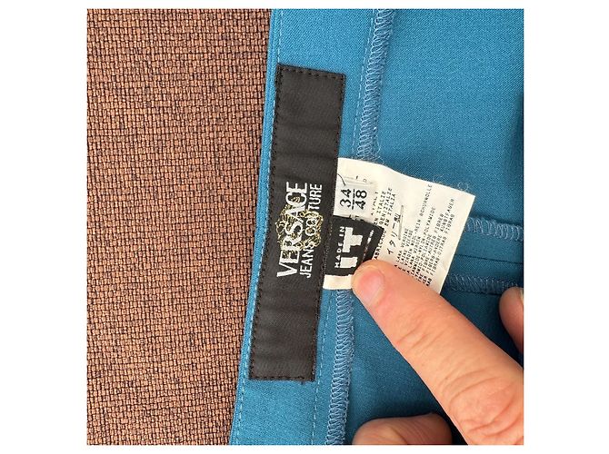 Versace Jeans Couture Pantalones con Dobladillo Plisado Azul - vista 3