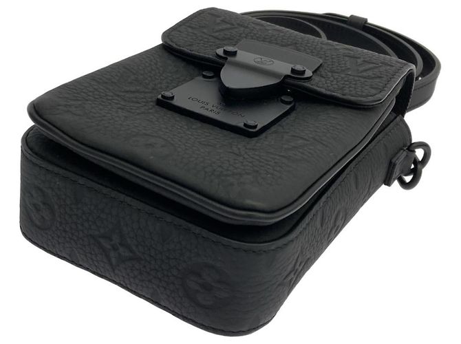 Borsa a tracolla Louis Vuitton Taurillon Monogram S-Lock Nero - vista 3