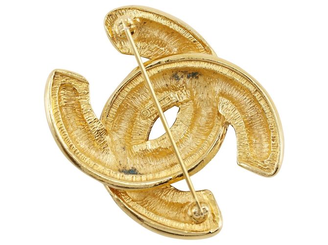Spilla Chanel Vintage Gold Plated Coco Mark D'oro - vista 2