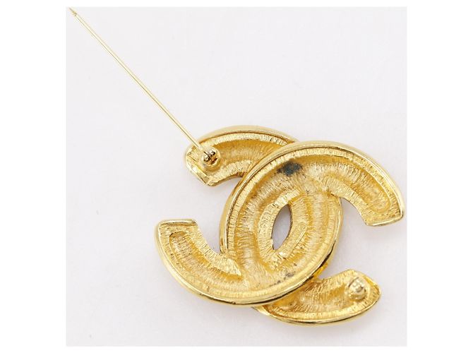 Spilla Chanel Vintage Gold Plated Coco Mark D'oro - vista 3