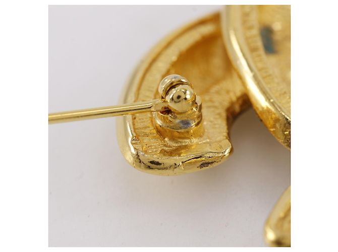 Spilla Chanel Vintage Gold Plated Coco Mark D'oro - vista 6