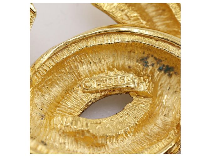 Spilla Chanel Vintage Gold Plated Coco Mark D'oro - vista 8