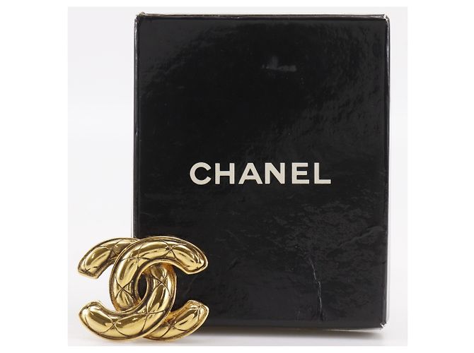 Spilla Chanel Vintage Gold Plated Coco Mark D'oro - vista 9