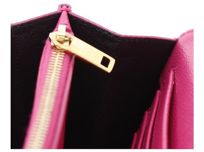 Bolsa de ombro Saint Laurent em couro acolchoado rosa com corrente - vista 8