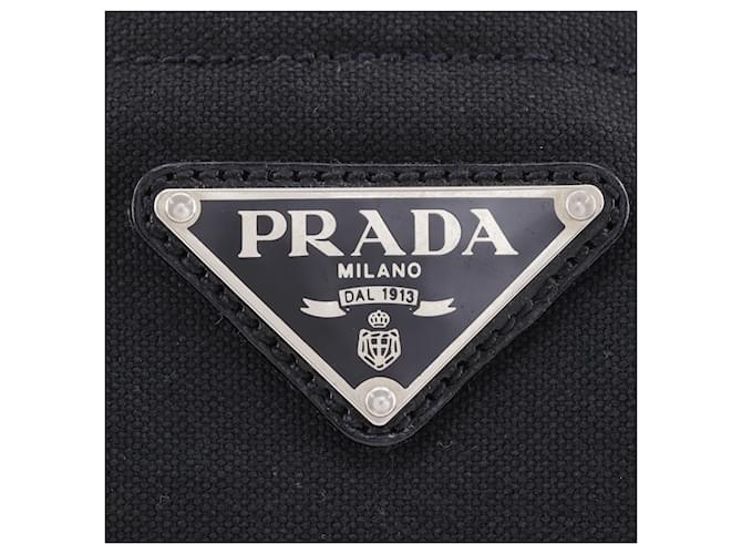 Borsa Tote PRADA con placca logo PRADA Nero - vista 19