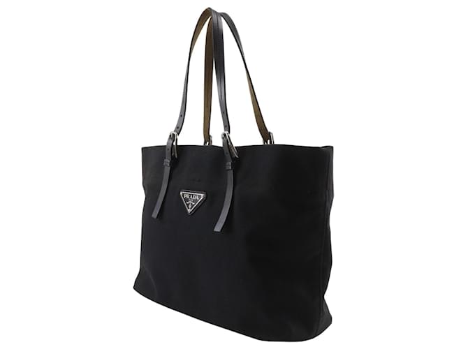 Borsa Tote PRADA con placca logo PRADA Nero - vista 2