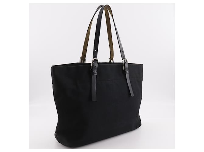 Borsa Tote PRADA con placca logo PRADA Nero - vista 3