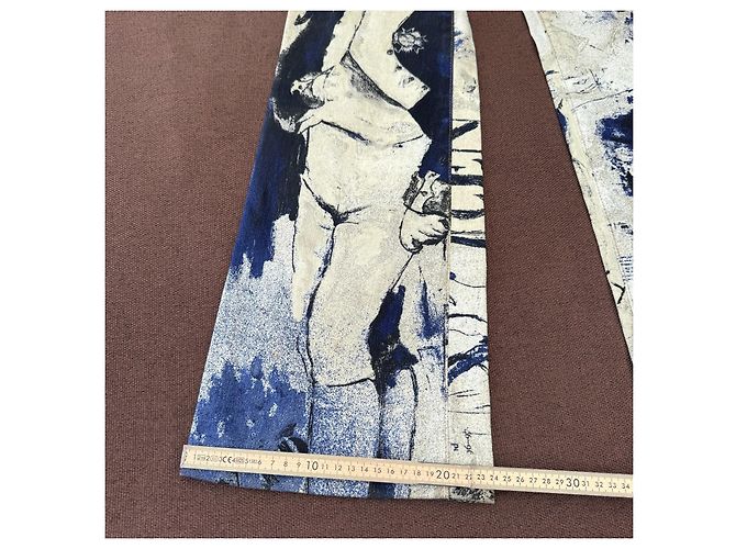 Vaqueros Estampados Roberto Cavalli Napoleón Castaño Negro Blanco Azul - vista 10