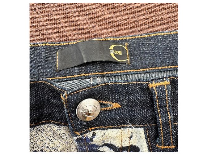 Vaqueros Estampados Roberto Cavalli Napoleón Castaño Negro Blanco Azul - vista 3