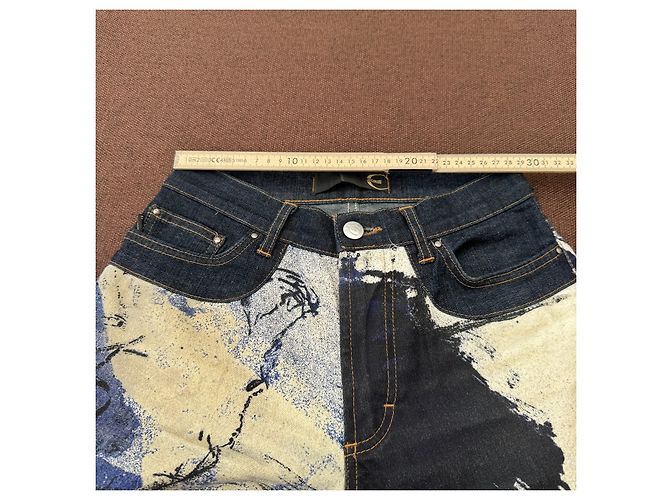 Vaqueros Estampados Roberto Cavalli Napoleón Castaño Negro Blanco Azul - vista 5
