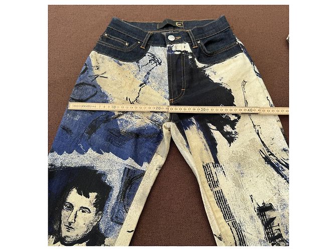 Vaqueros Estampados Roberto Cavalli Napoleón Castaño Negro Blanco Azul - vista 6