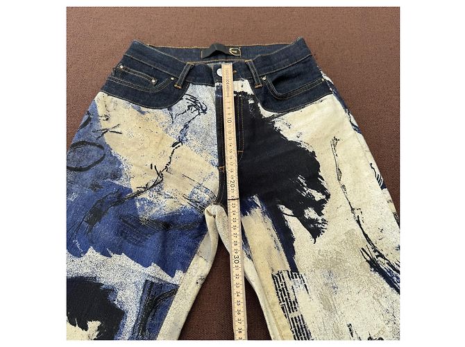 Vaqueros Estampados Roberto Cavalli Napoleón Castaño Negro Blanco Azul - vista 7