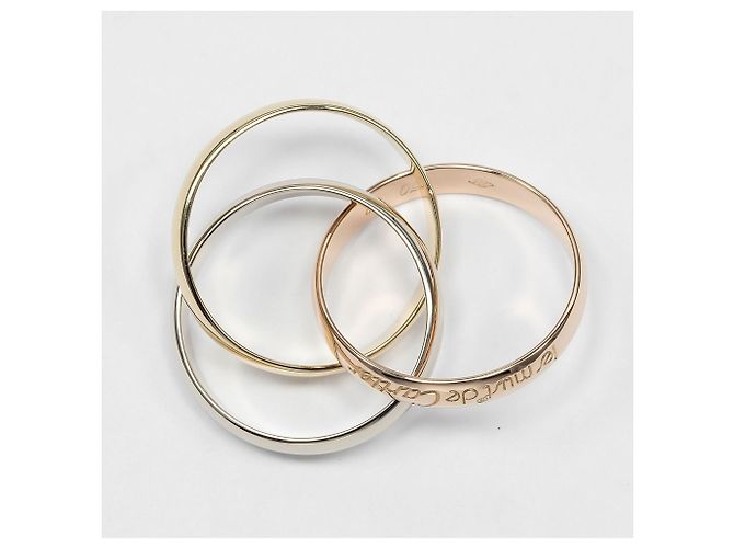 Anello Cartier Trinity in oro 18K rosa bianco e giallo D'oro - vista 8