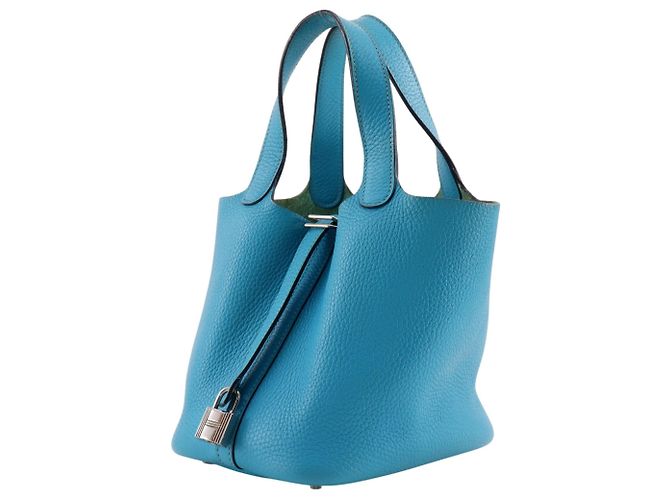 Hermès Hermes Picotin Lock 18 PM Handtasche Blau Grün - Ansicht 2