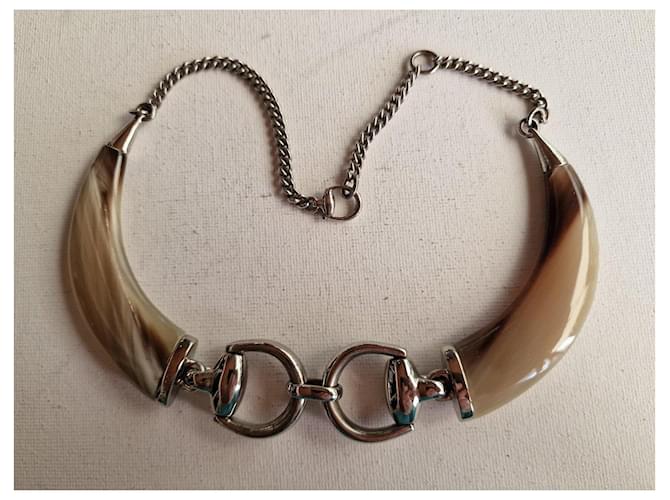 Gucci Collana in corno e argento 925 Marrone - vista 4
