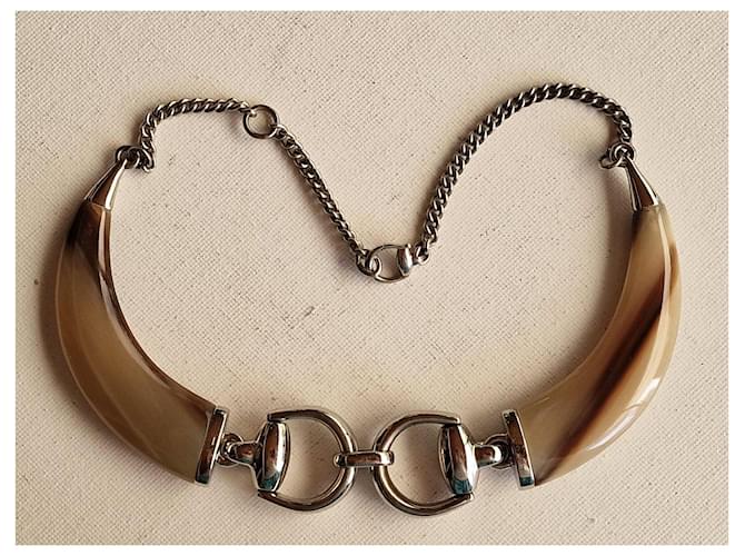 Gucci Collana in corno e argento 925 Marrone - vista 7