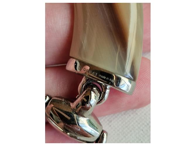 Gucci Collana in corno e argento 925 Marrone - vista 8