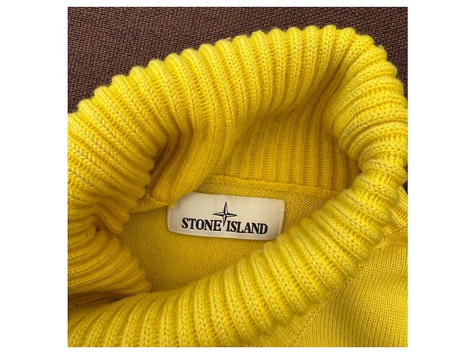 Stone Island Gelber Woll-Rollkragenpullover - Ansicht 3