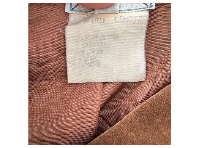 Fendi Blazer Vintage in Velluto di Cotone Marrone - vista 4